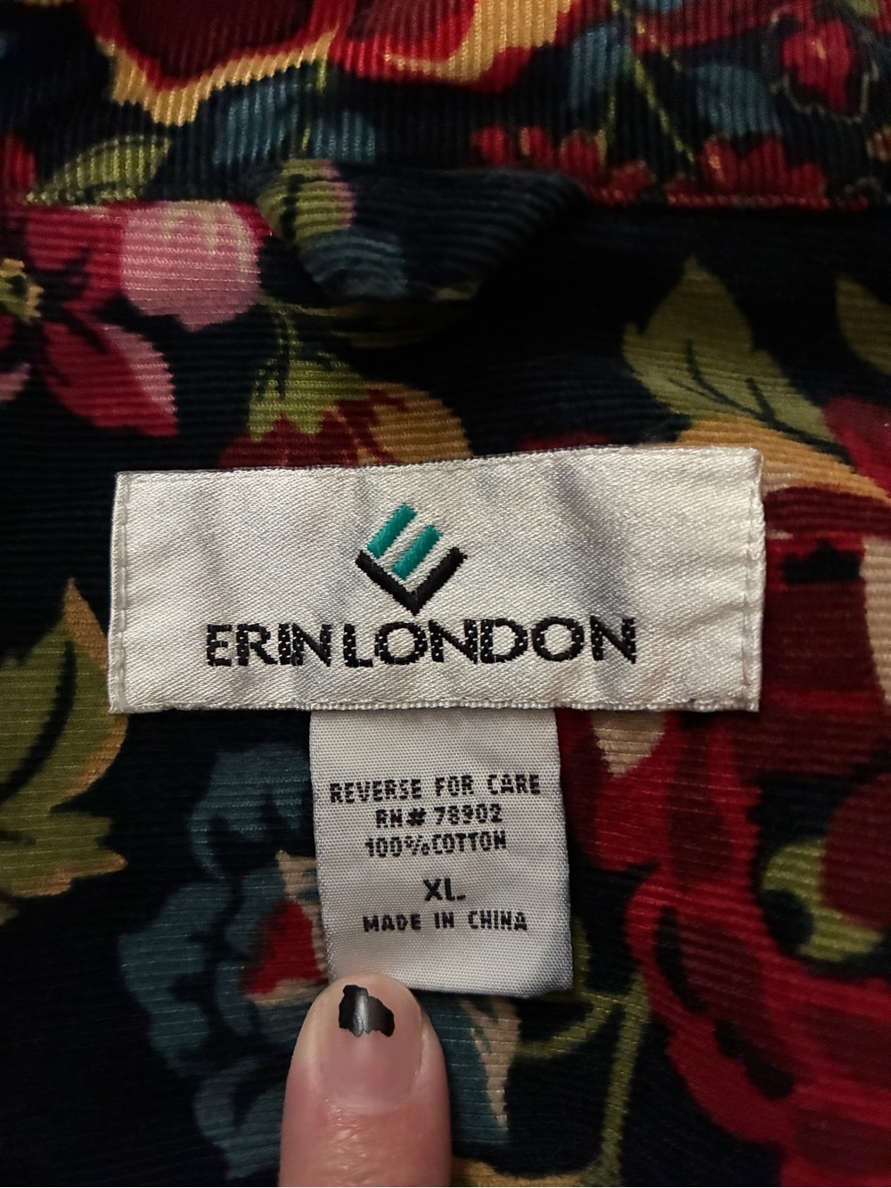 Vintage Erin London Floral & Tapestry Fine Wale Corduroy Jacket - Picture 6 of 10